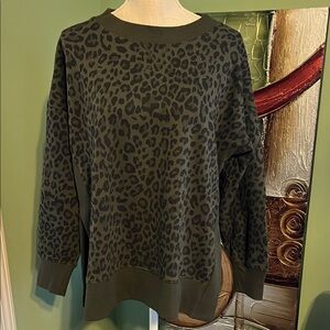 90 Degree By Reflex Leopard Print Sweater, Size L